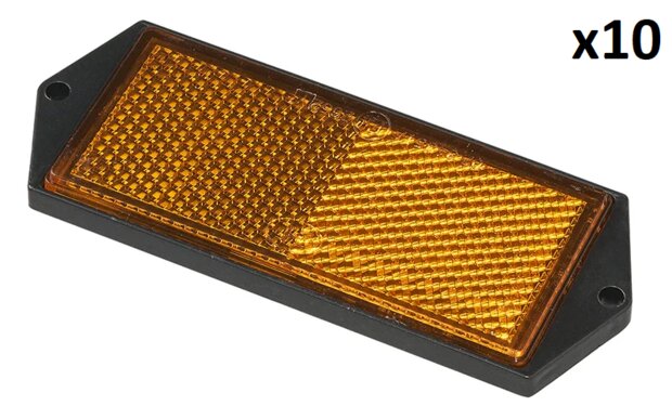 Reflector naranja 104x40mm montaje con tornillos x10 piezas