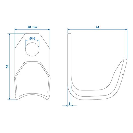 Gancho atornillable de metal 37 x 25 x 3 mm x5 unidades
