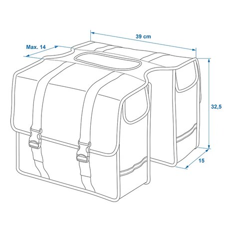 Alforja doble para bicicleta 40L impermeable