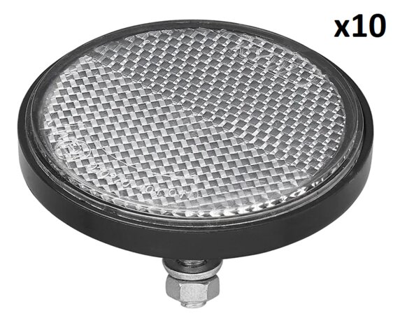Reflector blanco 60 mm con tornillo 5 x10 piezas
