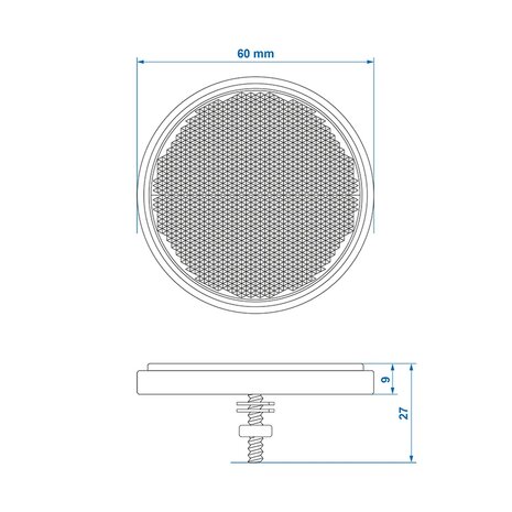 Reflector blanco 60 mm con tornillo 5 x10 piezas