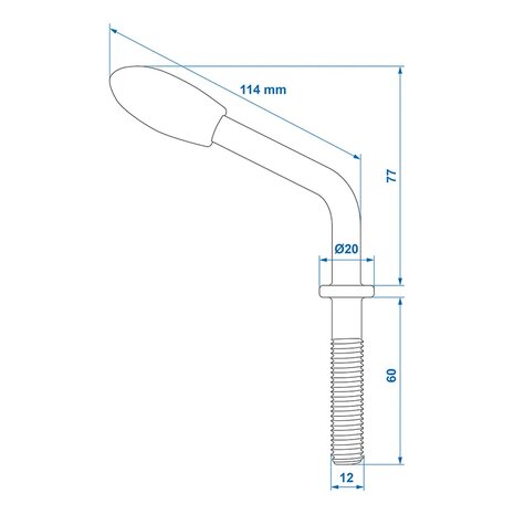 Husillo para abrazadera de rueda jockey 48 mm x10 unidades