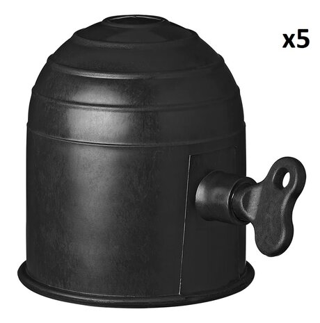 Tapa de barra de remolque negra con cerradura x5 piezas