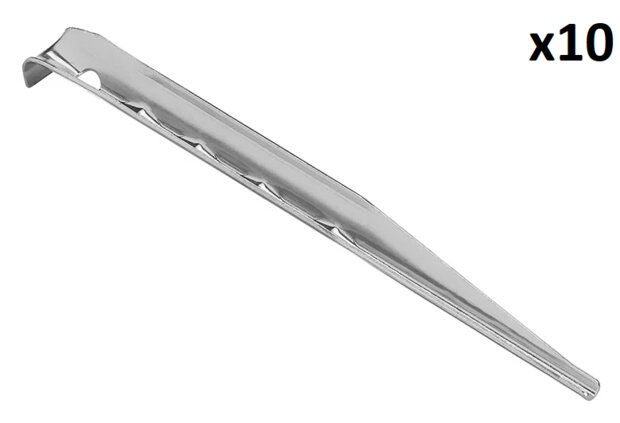 Estaca para tienda de campana de 18 5 cm de aluminio acanalado x10 piezas