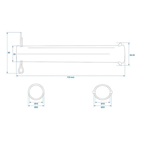 Eje para rueda de apoyo 48 mm x10 unidades