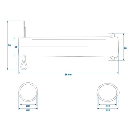 Eje para rueda jockey 48 mm x10 unidades