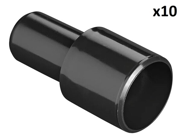 Pieza de transicion de tuberia de drenaje de diametro 28 mm a diametro 19 mm PE negro