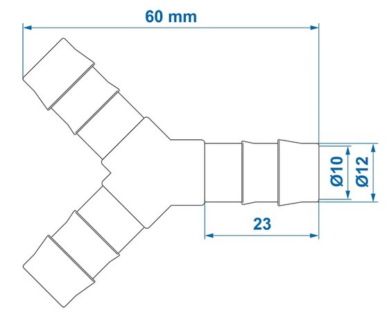 Conector en Y para manguera 12 mm x10 unidades