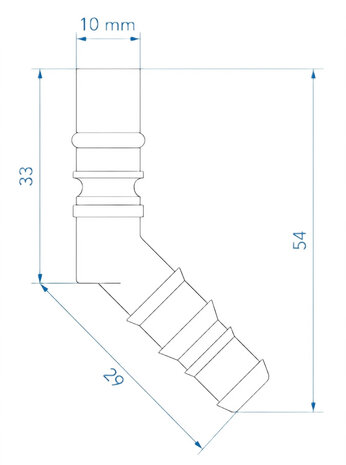 Racor de manguera con junta torica para mangueras de 10/12 mm azul x5 piezas
