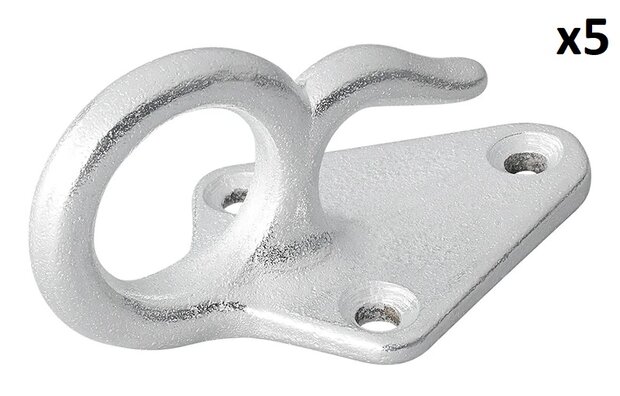Gancho de cuerda metalico con ojo 70 x 40 mm x5 piezas