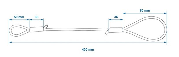 Cable de seguridad 40 cm con lazos x5 piezas