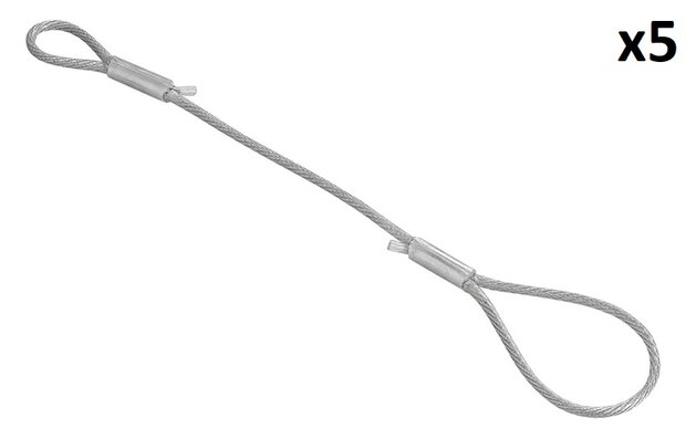 Cable de seguridad 40 cm con lazos x5 piezas
