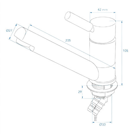 Grifo mezclador Keramik Trend E diametro 33 mm cromo x5 unidades