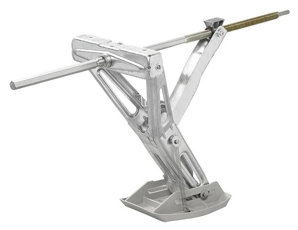 Soporte de esquina para caravana 1000 kg 605 x 280 mm H: 470 mm con pie de estabilizacion y mecanismo de extension alargado
