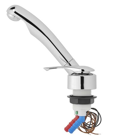 Grifo mezclador ceramico Samba diametro 33 mm cromo x5 unidades