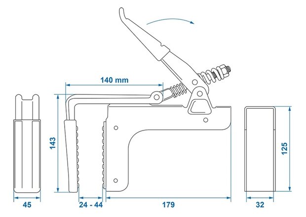 Abrazadera para tablero de carga
