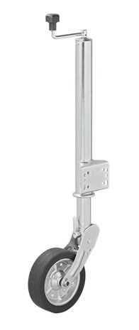 Rueda jockey 570/60 mm con llanta metalica grande y neumatico de goma 220 x 65 mm, plegable 300 kg