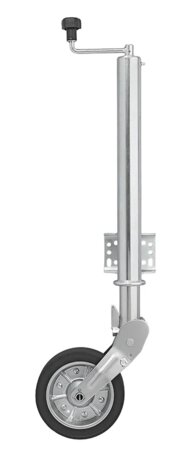 Rueda jockey 570/60 mm con llanta metalica grande y neumatico de goma 220 x 65 mm, plegable 500 kg