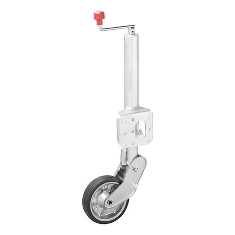 Rueda jockey 60 mm llanta metalica con neumatico de goma 200 x 50 mm plegable