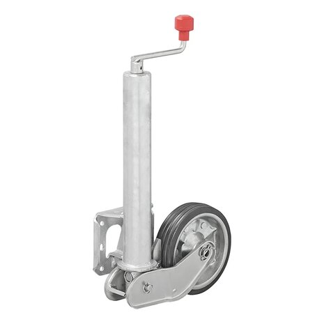 Rueda jockey 60 mm llanta metalica con neumatico de goma 200 x 50 mm plegable