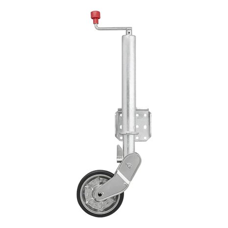 Rueda jockey 60 mm llanta metalica con neumatico de goma 200 x 50 mm plegable