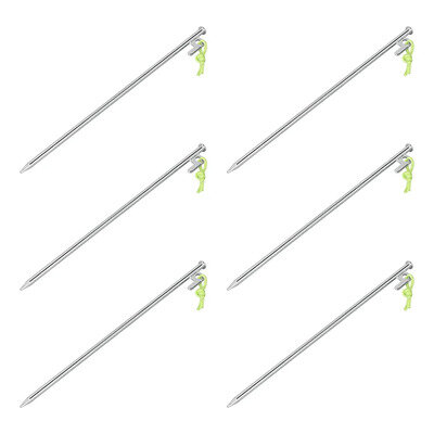 Piqueta para terreno rocoso de 40 cm acero galvanizado con gancho en P Heavy Duty – set de 6 unidades
