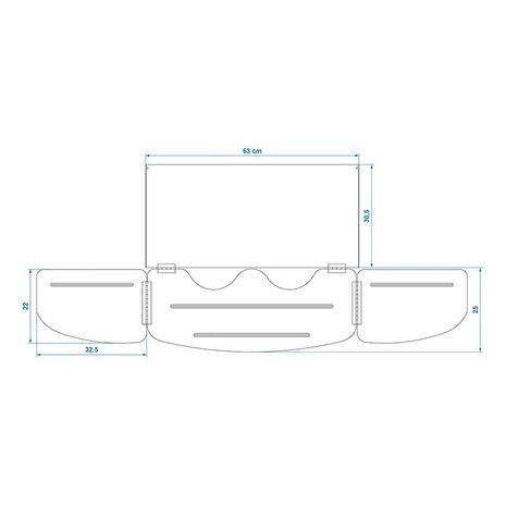 Paraviento de cocina de 3 piezas de acero plegable con placa base 63 x 30,5 x 25 cm