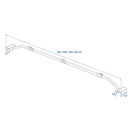 Arco metalico extensible 152–220 cm para lona de remolque