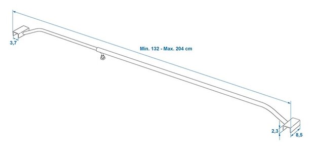 Soporte de lona de aluminio extensible de 132 a 204 cm para lona de remolque