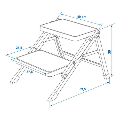 Escalon plegable de 2 peldanos