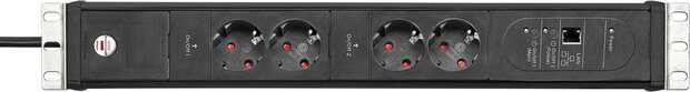 Regleta 2 tomas negra 3 m H05VV-F 3G1,5 formato 19