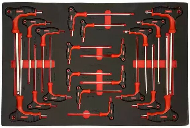 Carro de herramientas de 344 piezas con superficie superior de madera