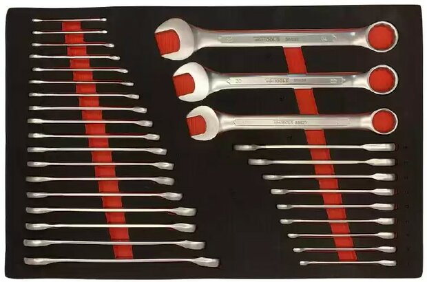 Carro de herramientas de 344 piezas con superficie superior de madera