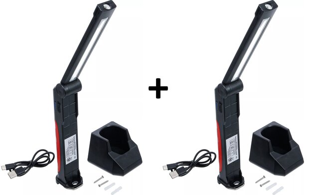 Lampara articulada a bateria LED COB 6,5 W con estacion de carga x2 stuks