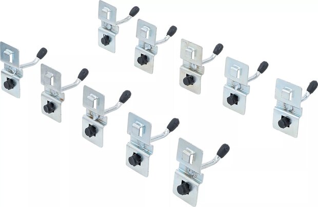 Juego de ganchos simples 40 mm para sistema de modulos de pared 10 piezas