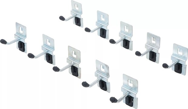 Juego de ganchos simples 40 mm para sistema de modulos de pared 10 piezas