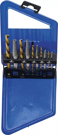 Extractores de tornillos y juego taladros de corte de izquierda HSS titanio-nitrurado 2 