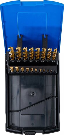 Juego de brocas espirales HSS-G nitrurado de titanio 1 - 10 mm 19 piezas