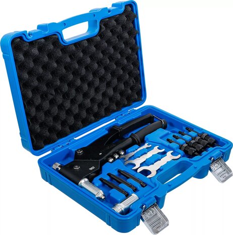 Juego de remachadora para remaches estandar, tuercas remachables y remaches