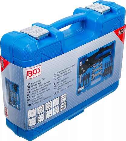 Juego de remachadora para remaches estandar, tuercas remachables y remaches