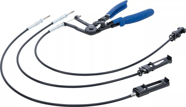 Alicates para abrazaderas de mangueras con cables Bowden intercambiables 635- 670 mm