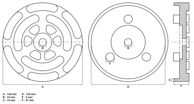 Plato de goma | para plataformas elevadoras | &Oslash; 140 mm