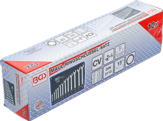 Juego de llaves combinadas medidas en pulgadas 1/4 - 15/16 12 piezas