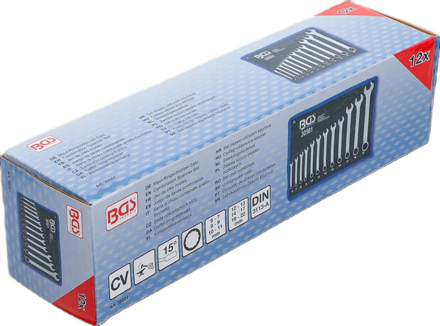 Juego de llaves combinadas de 12 piezas, 6-22 mm