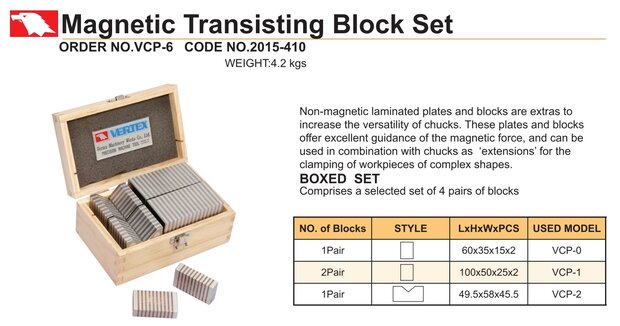 Juego de bloques magneticos de posicionamiento 8 piezas