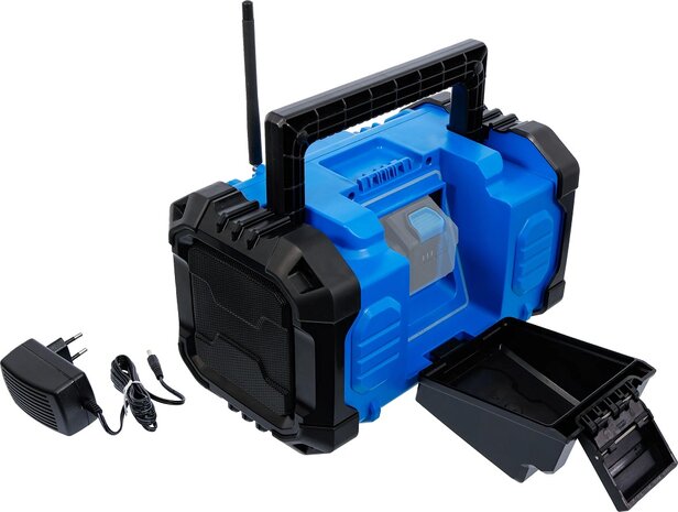 Radio DAB a bateria hibrido 18 V y 230 V sin bateria