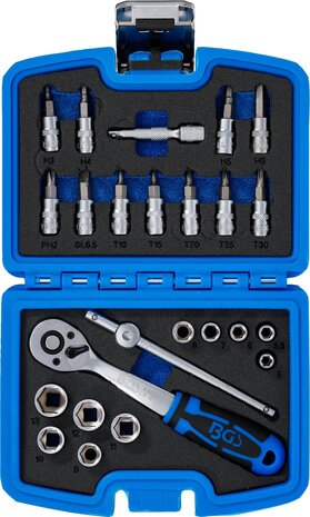Steckschlussel-Satz Antrieb 6,3 mm (1/4) 24-tlg
