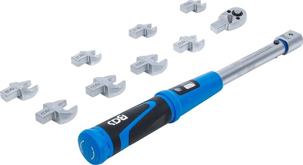 Juego de llave dinamometrica de 9 x 12 mm cabezales insertables 10 - 50 Nm 10 piezas