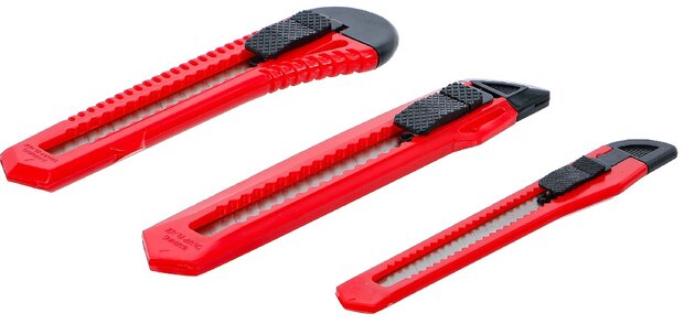 Juego de cuter de cuchilla fraccionable anchura de la cuchilla 9 / 18 mm 3 piezas