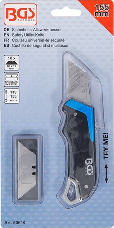 Cuchillo de seguridad multiusos 155 mm